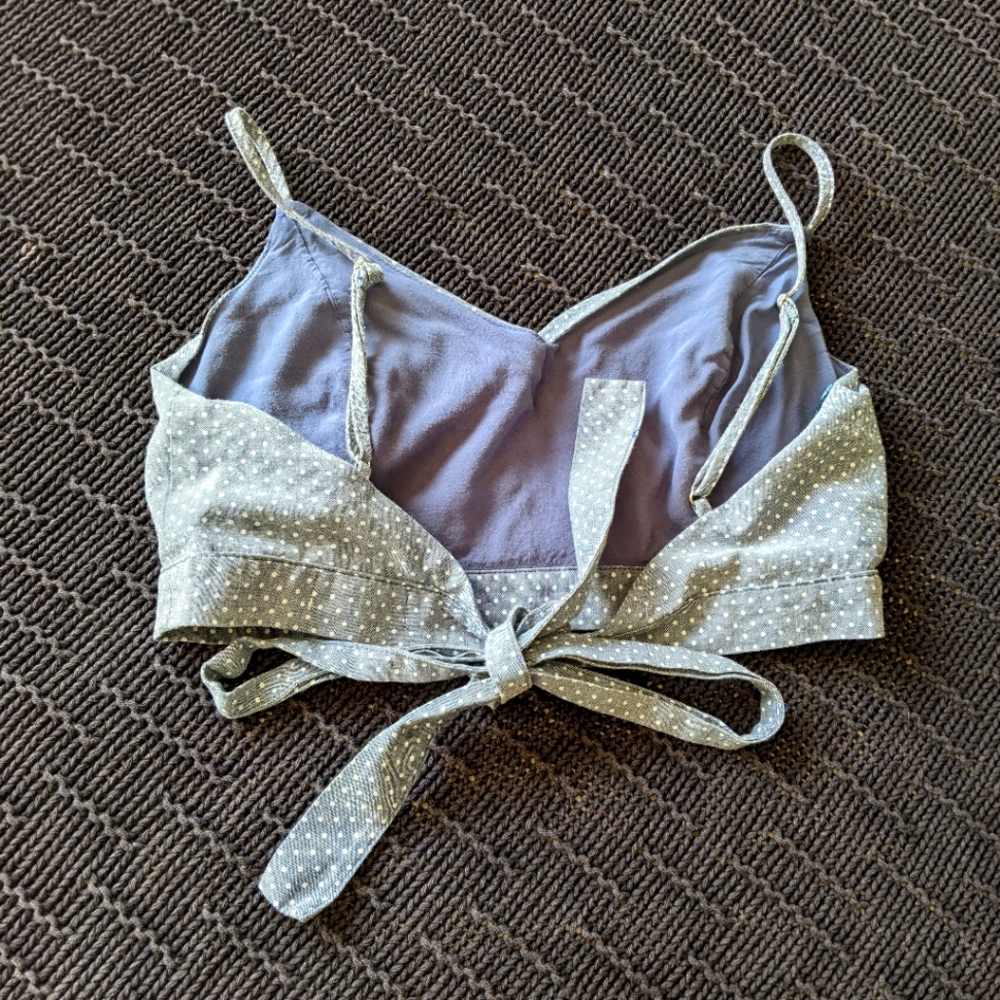Boutique Polka Dot Open Back Crop Top M